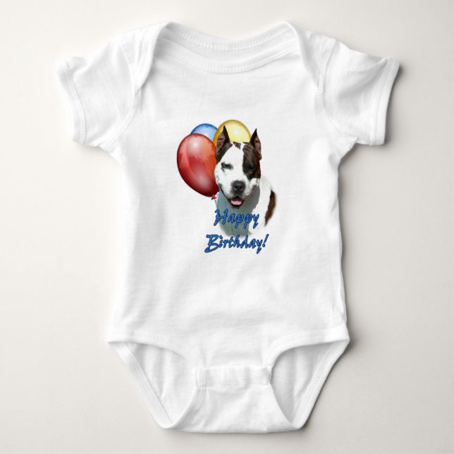 AmStaff Grattis på födelsedagen Balloon. T Shirt (Framsida)