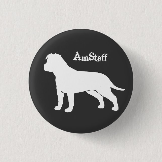 AmStaff med Hängande Öron Knapp (Framsida)