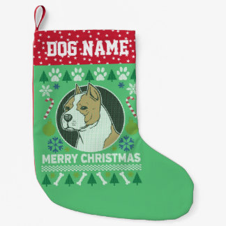 Amstaff Pit Bull Breed Ugly julsötare Liten Julstrumpa