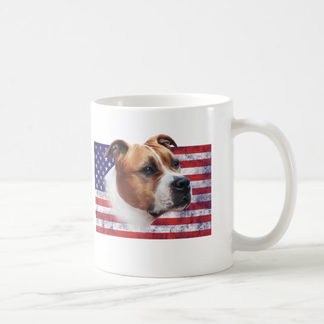 AmStaff USA grunge flag // TASSE CUP Kaffemugg (Höger)