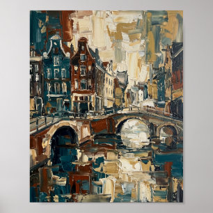 Amsterdam Affisch Lyx Abstrakt Oljemålning