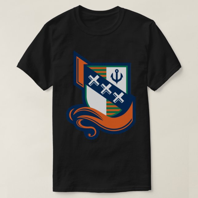 Amsterdam Amirals logotyp NFLE Sticker T Shirt (Design framsida)