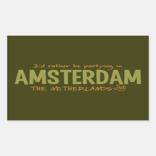AMSTERDAM beställnings- färgklistermärkear Rektangulärt Klistermärke