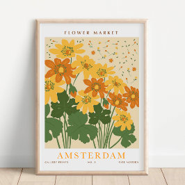 Amsterdam blomstermarknad Botanisk Poster