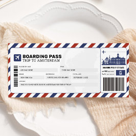 Amsterdam Boarding Pass Resa Resa Flyg Biljett Inbjudningar