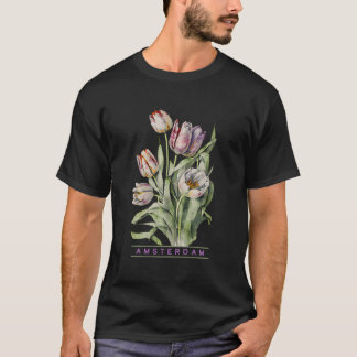 Amsterdam Botanisk Tulpan Blomma Sök Efter T Shirt