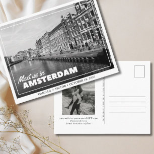Amsterdam Bröllop Save the Date Postkort Vykort