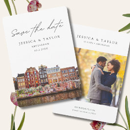 Amsterdam Bröllopsblomsmarknad Spara datum Inbjudningar