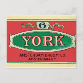 Amsterdam Broom Company New York NY Vintage Label Vykort