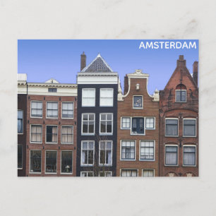 Amsterdam Canal Homes Dutch Travel Vykort