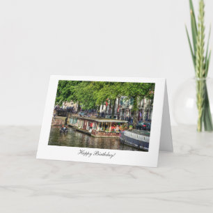 Amsterdam Canal Houseboat - Grattis på födelsedage Kort