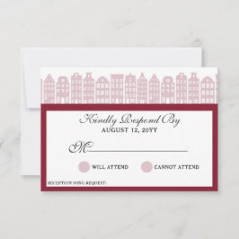 Amsterdam Canal Houses Dutch Bröllop Marsala OSA Kort