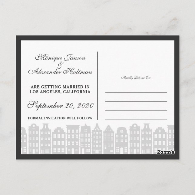 Amsterdam Canal Houses Dutch Spara datum Vykort (Baksida)