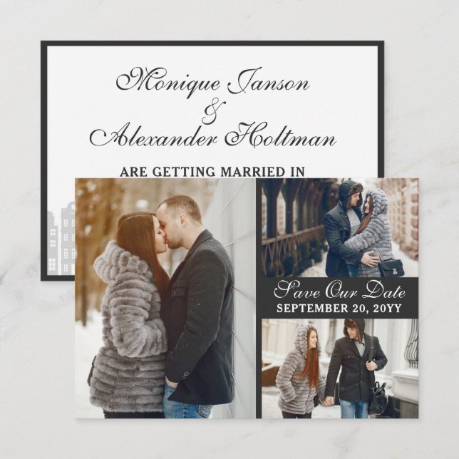 Amsterdam Canal Houses Dutch Spara datumkortet Inbjudningar (Fram/baksida)