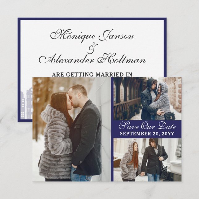 Amsterdam Canal Houses Dutch Spara datumkortet Inbjudningar (Fram/baksida)