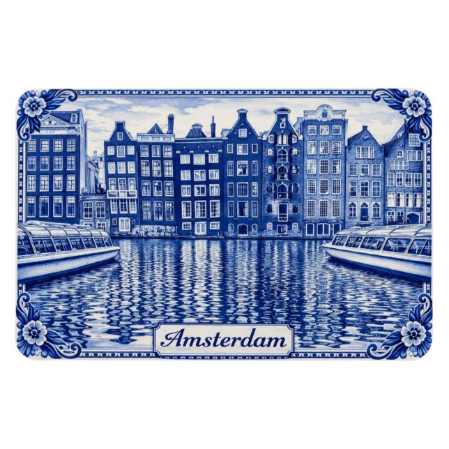 Amsterdam canal houses magnet (Horisontell)