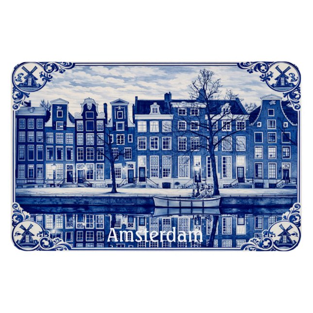 Amsterdam canal houses magnet (Horisontell)