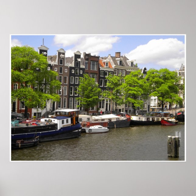 Amsterdam Canal Houses Photo Poster (Framsidan)
