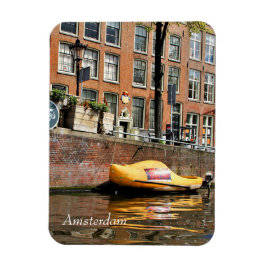 Amsterdam, Canal, Wooden Shoe Boat Magnet