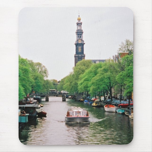 Amsterdam Canalboat Mousepad Musmatta (Framsidan)