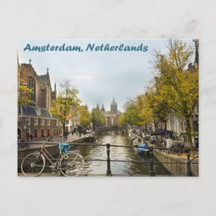 Amsterdam Canals in Autumn Postacrd Vykort