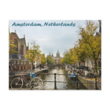 Amsterdam Canals in Autumn Postacrd