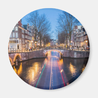 Amsterdam Canals på natten Magnet