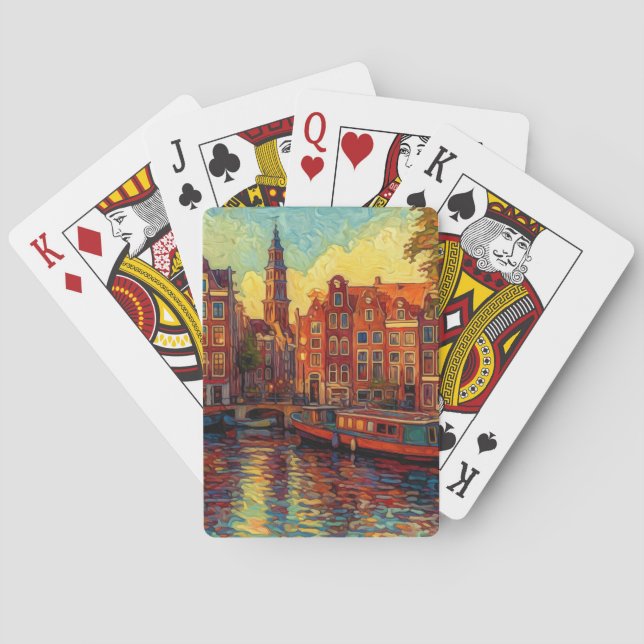 Amsterdam canhouse van Gogh stil Casinokort (Baksidan)