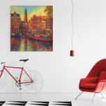 Amsterdam canhouse van Gogh stil Poster<br><div class="desc">En vacker målning i van Gogh stil av kanalen och husbåtar i Amsterdam</div>