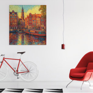 Amsterdam canhouse van Gogh stil Poster