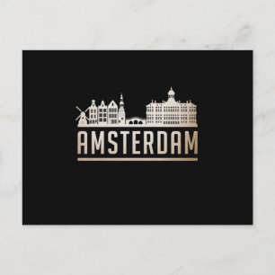 Amsterdam City Cityscape Skyline Funny Gift Idea Vykort