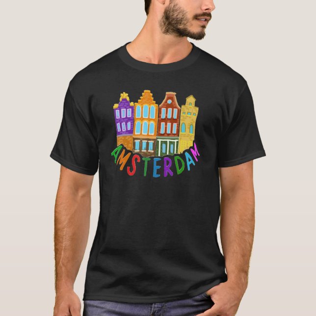 Amsterdam City Netherlands souvenir  for men women T Shirt (Framsida)