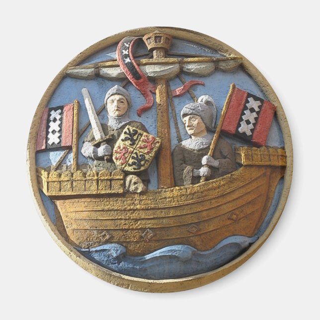 Amsterdam City Seal Fridge Magnet (Framsidan)