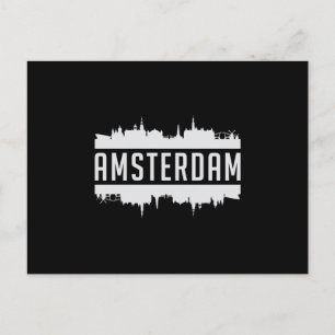 Amsterdam City Skyline Cityscape Funny Gift Idea Vykort