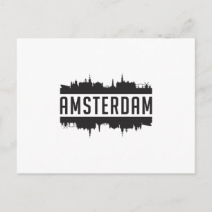 Amsterdam City Skyline Cityscape Life Funny Gift Vykort