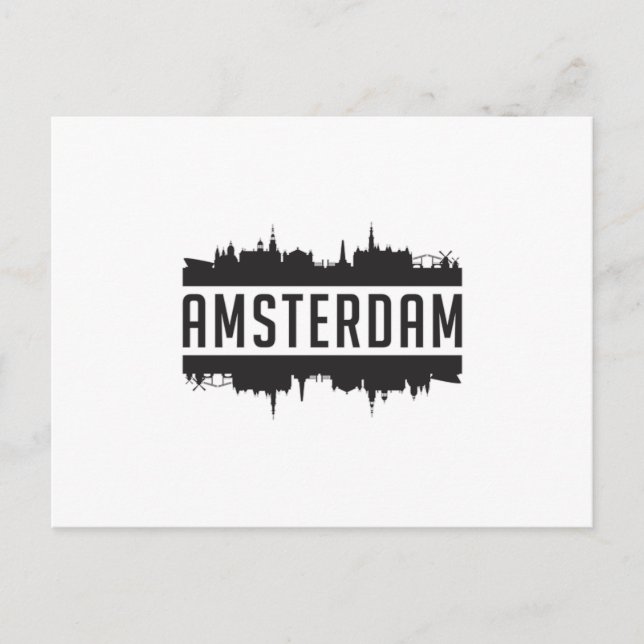 Amsterdam City Skyline Cityscape Life Funny Gift Vykort (Framsida)