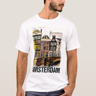 Amsterdam City Streets Vintage resor Art T Shirt