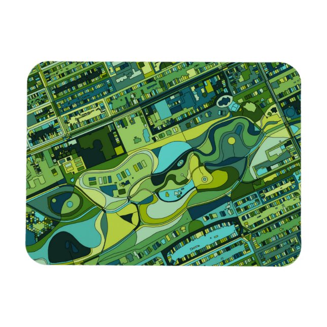 Amsterdam City Structure Karta Magnet (Horisontell)