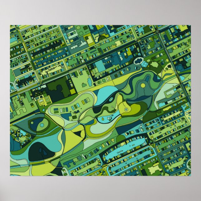 Amsterdam City Structure Karta Poster (Framsidan)