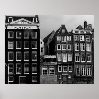Amsterdam Coffee Shop B/W Art Print Poster