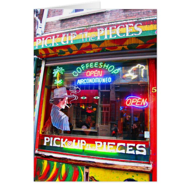 Amsterdam Coffee Shop Hälsningskort (Framsidan)