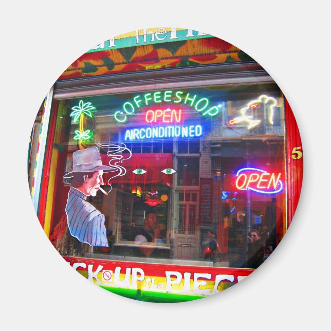 Amsterdam Coffee Shop Magnet (Framsidan)