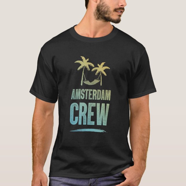 Amsterdam Crew Colorful  Vacation Team T Shirt (Framsida)