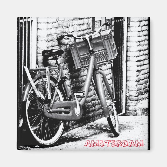 Amsterdam - Cycle, Holland (Fridge Magnet) Magnet (Framsidan)
