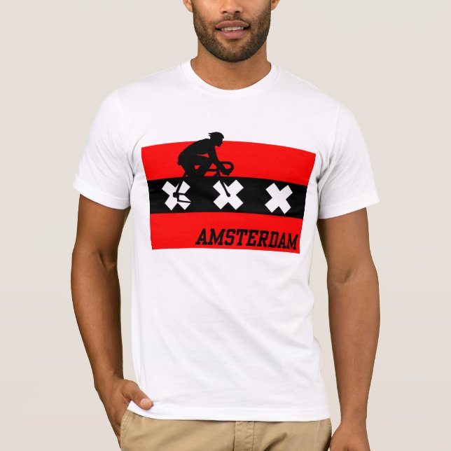Amsterdam Cycling Male Tee Shirt (Framsida)
