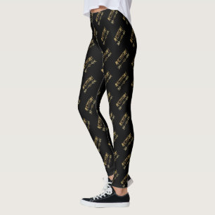 Amsterdam Dutch Black and Guld look Typography Leggings