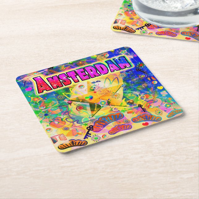 Amsterdam Epoch Hour Coaster Underlägg Papper Kvadrat (Vinklad)