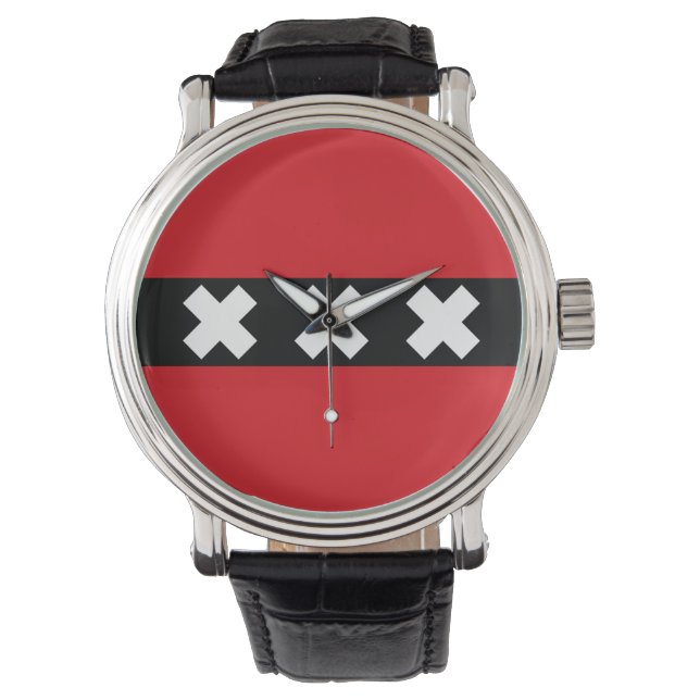 Amsterdam Flagga Armbandsur (Framsida)