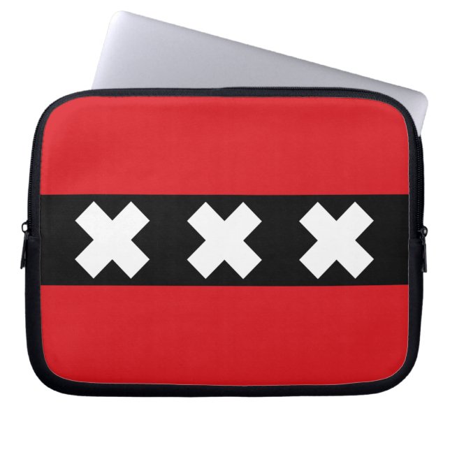 Amsterdam Flagga Laptop Fodral (Framsidan)