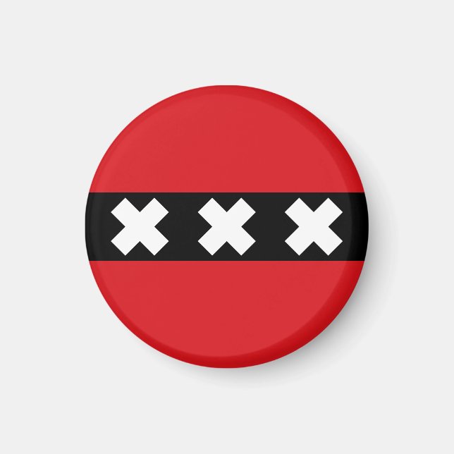 Amsterdam Flagga Magnet (Framsidan)